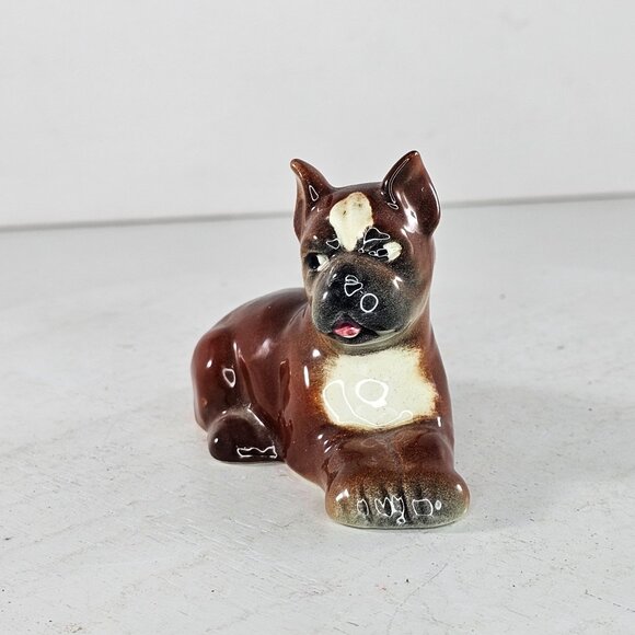 Vintage Goebel West Germany Boxer Puppy Dog Figurine Lying Down CH567 - Picture 2 of 10